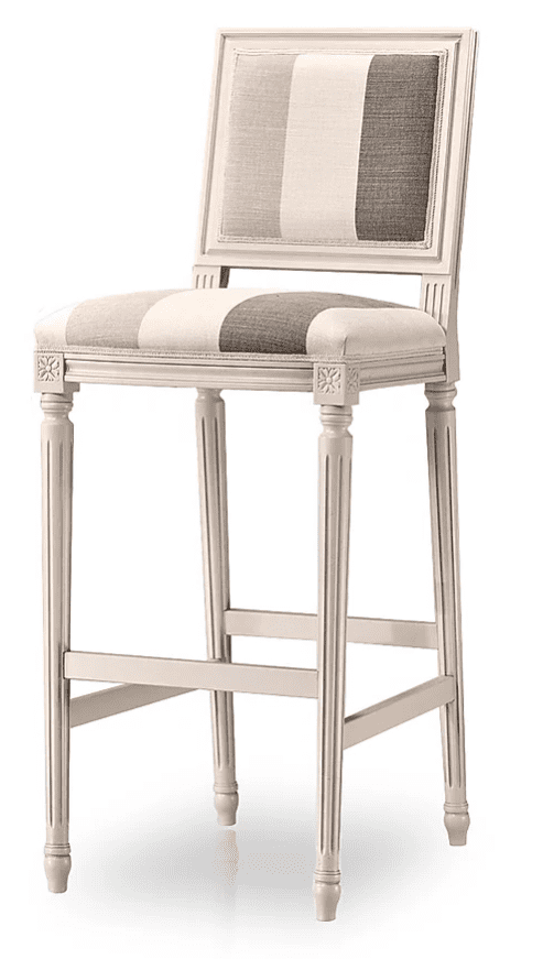 louis sqaure back Bespoke Upholstered Barstool MF1010 Custom Made To Order Millmax Interiors UK Barstools Wood Bar Stools for kitchen breakfast bars