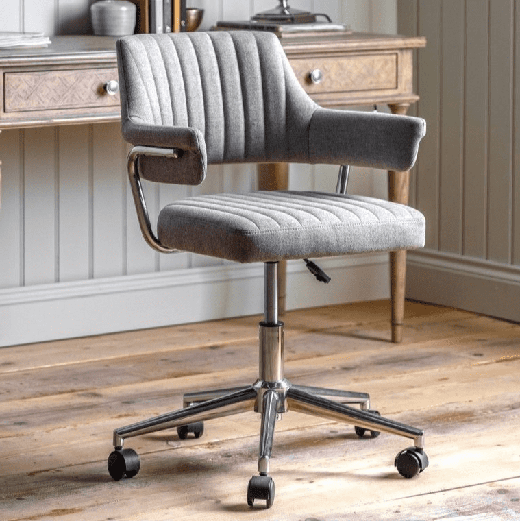 Modern Soft Touch Grey Fabric Executive Swivel Office Desk Chair MG 5059413396045