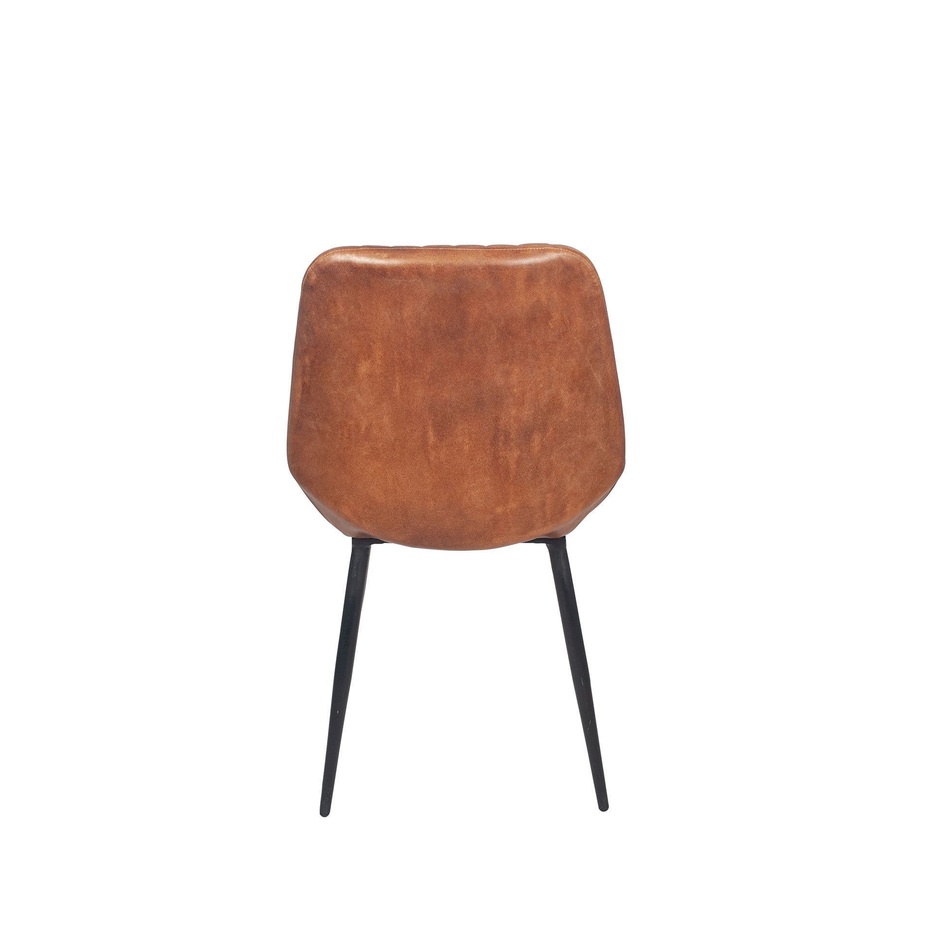 tan Leather Dining Chair With Black Metal Legs MH20046 ReadyToBuy