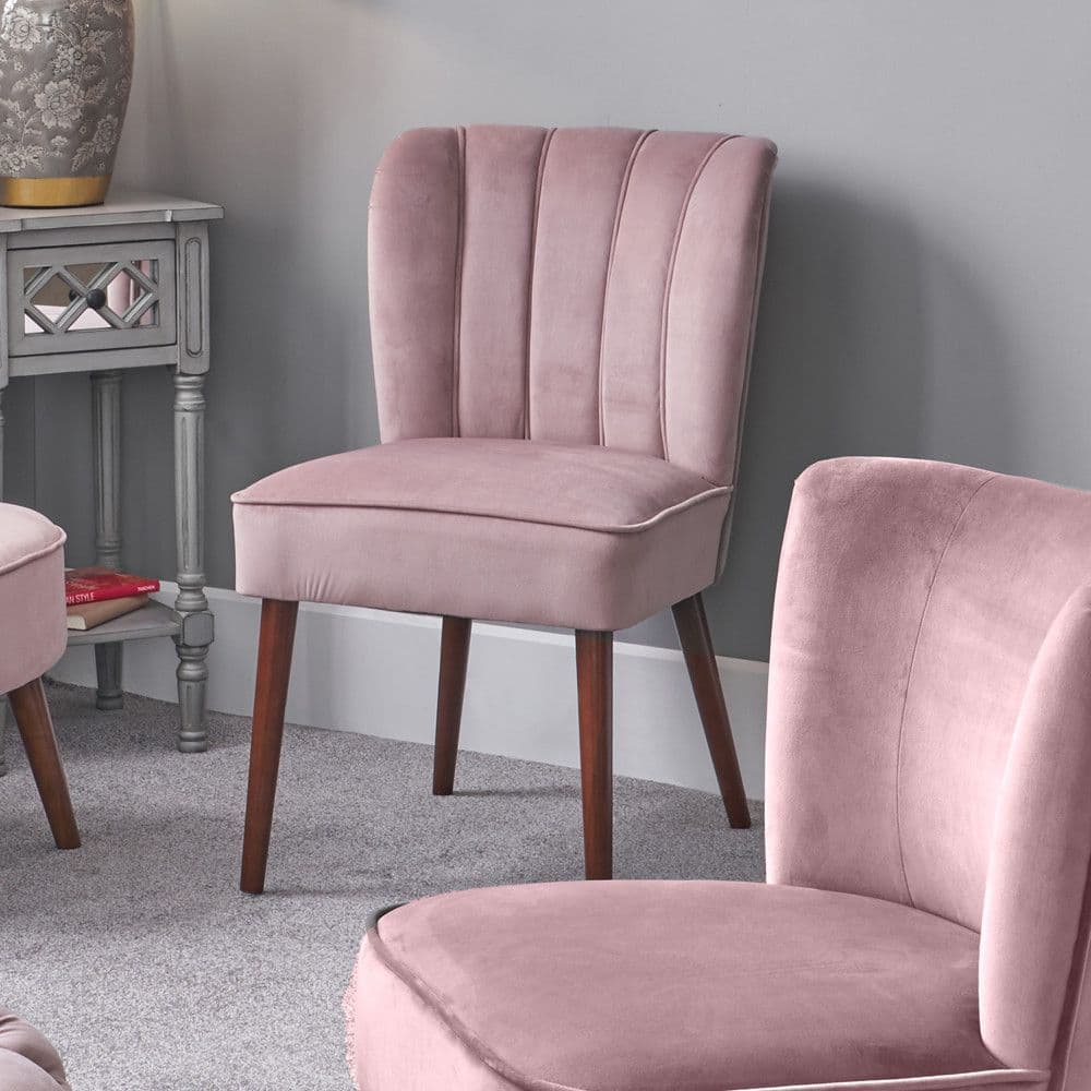 Riviera Blush Pink Velvet dining chair Occasional Side Chair MP15258