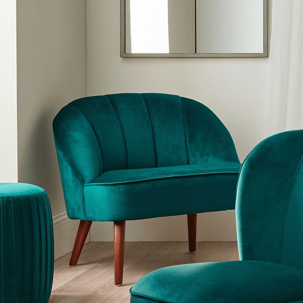 Riviera forest green Velvet Upholstered Armchair MP15 257BP upholstered armchair bedroom chair Millmax interiors furniture sale UK