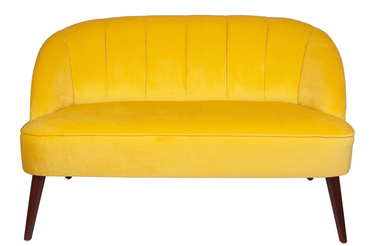 Velvet sofa hot sale yellow