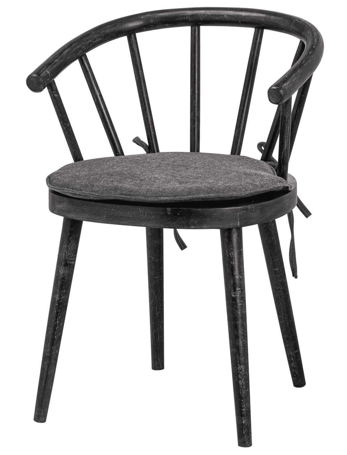 Scandi Curved Back Black Handpainted Wood Dining Chair MH 21126