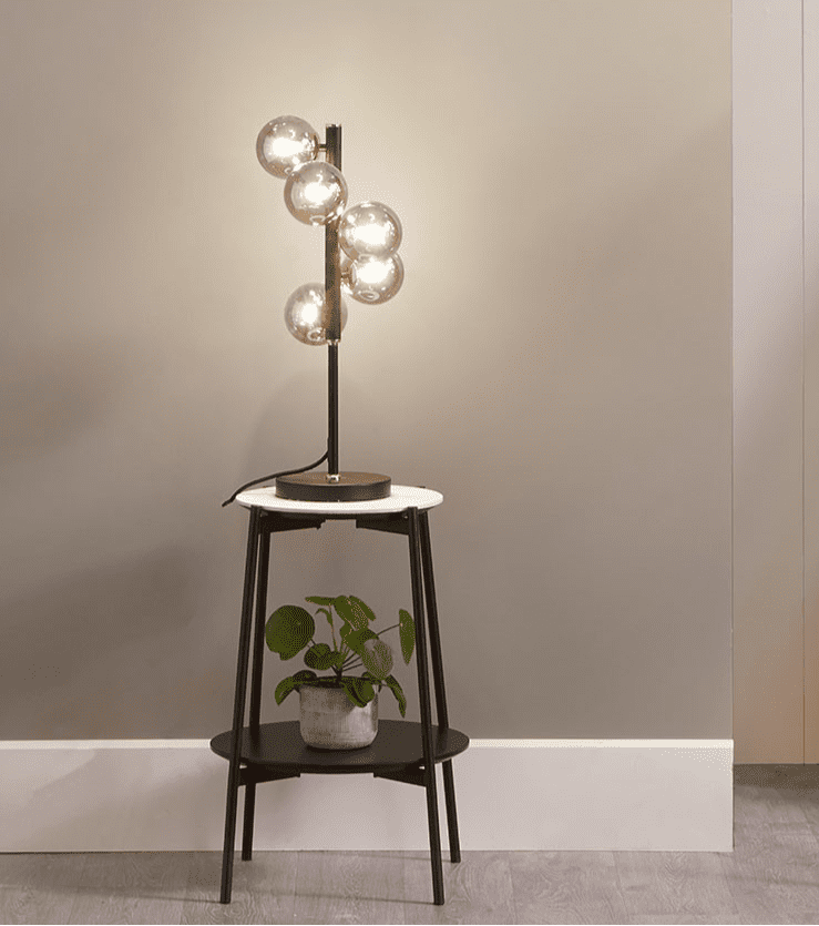 Smoked Glass Five 5 Orb Table Lamp MP30 851 C