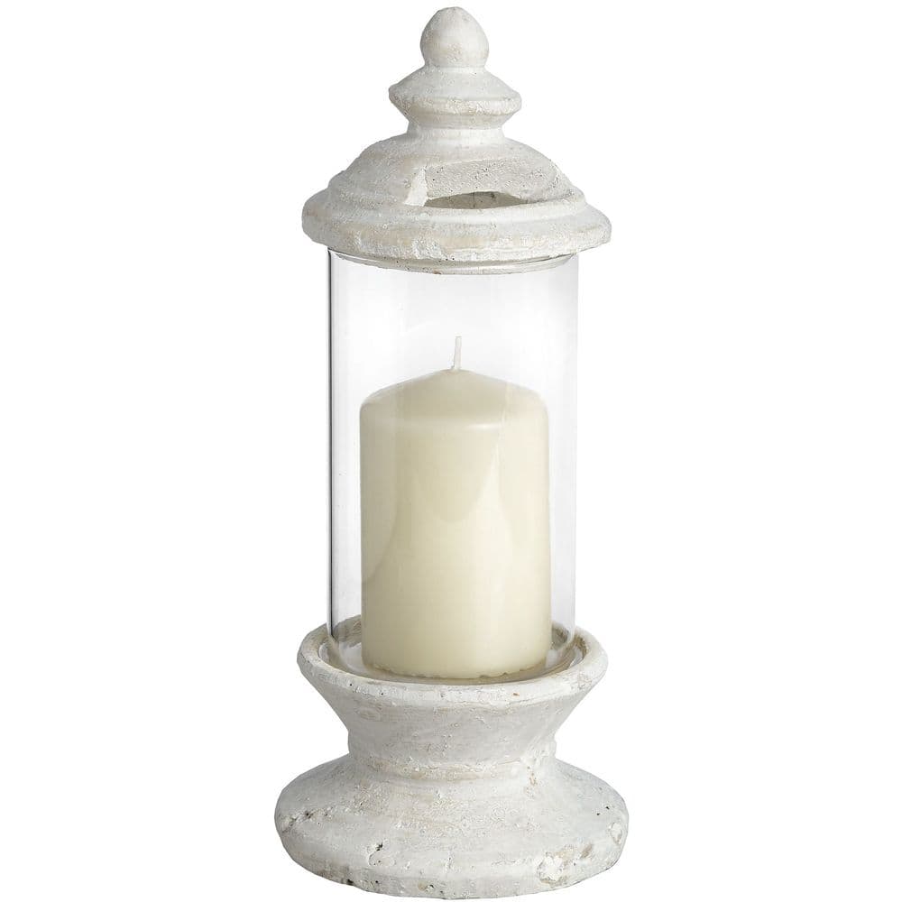 Stone And Glass Hurricane Lantern Candle Holder MH16210 Millmax