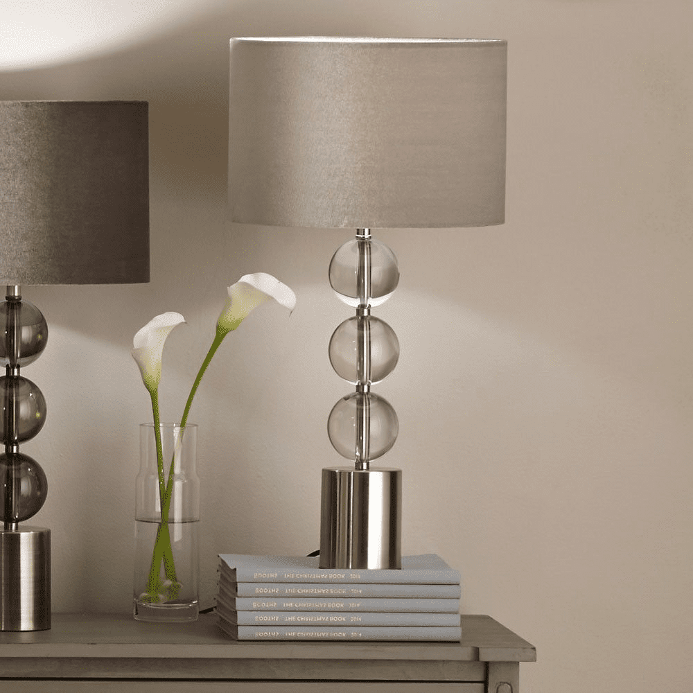 Tall Three Orb Silver Table Lamp MP30 802 C