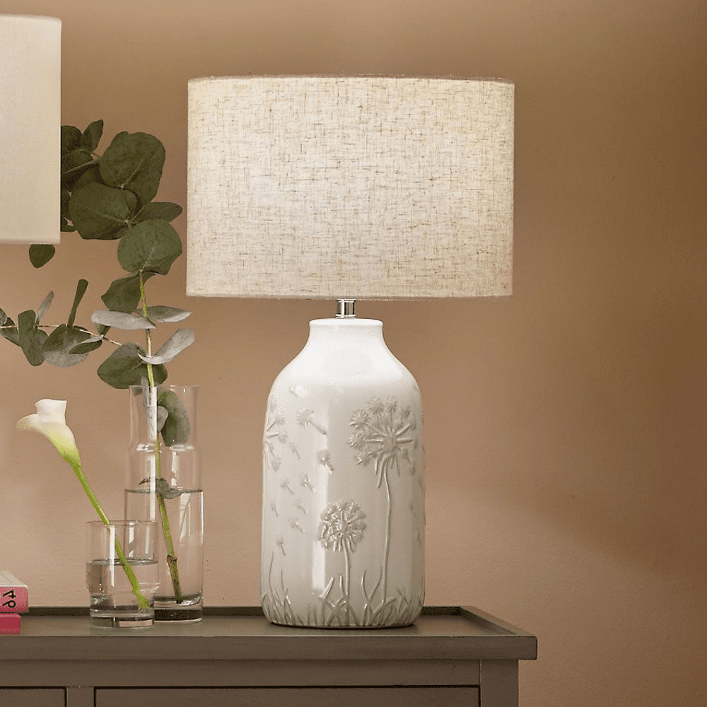 White Floral Ceramic Table Lamp MP30 497 C