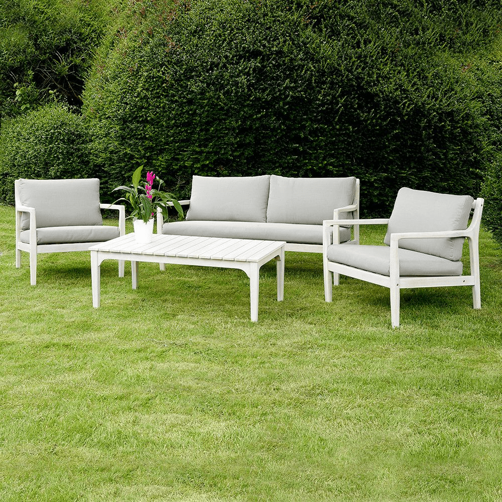 White outdoor lounge setting deals
