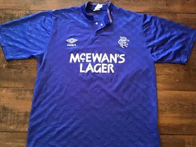 1987 1990 Glasgow Rangers Home Football Shirt Medium