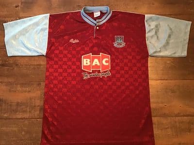 1990 1991  West Ham United  Home Football Shirt Medium