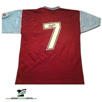 1990 1991 West Ham United No 7 Football Shirt Medium