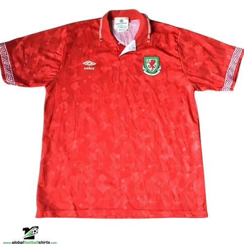 1990 1992 Wales Home Football Shirt Large