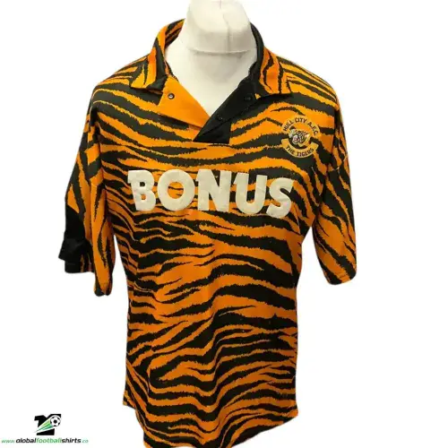 1992 1993 Hull City Tiger Print Home Football Shirt Adults Large