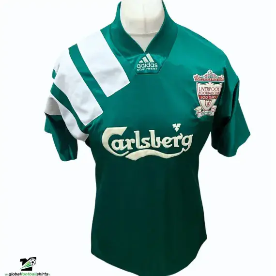 1992/93 Liverpool Football Away Shirt - Centenary Official Adidas Jersey. Adults Medium