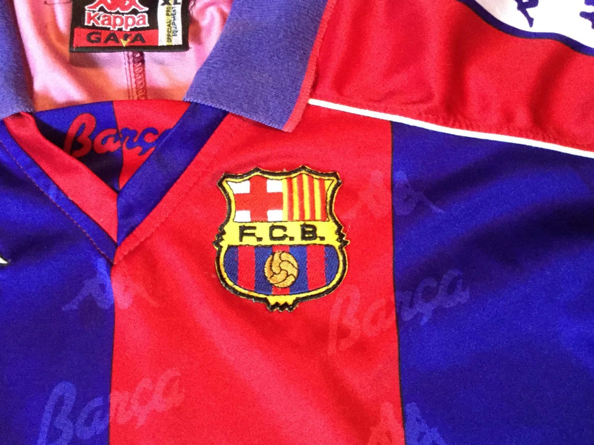 ウェア FC Barcelona vintage soccer game shirt Retro FC Barcelona 1992-1995 Home Football Jersey Soccer