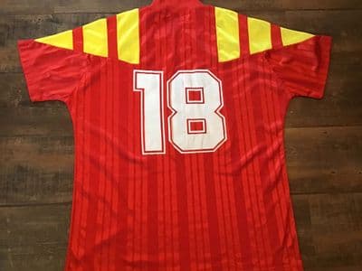 1992 Spain Match Worn No 18 Goikoetxea Football Shirt v England COA