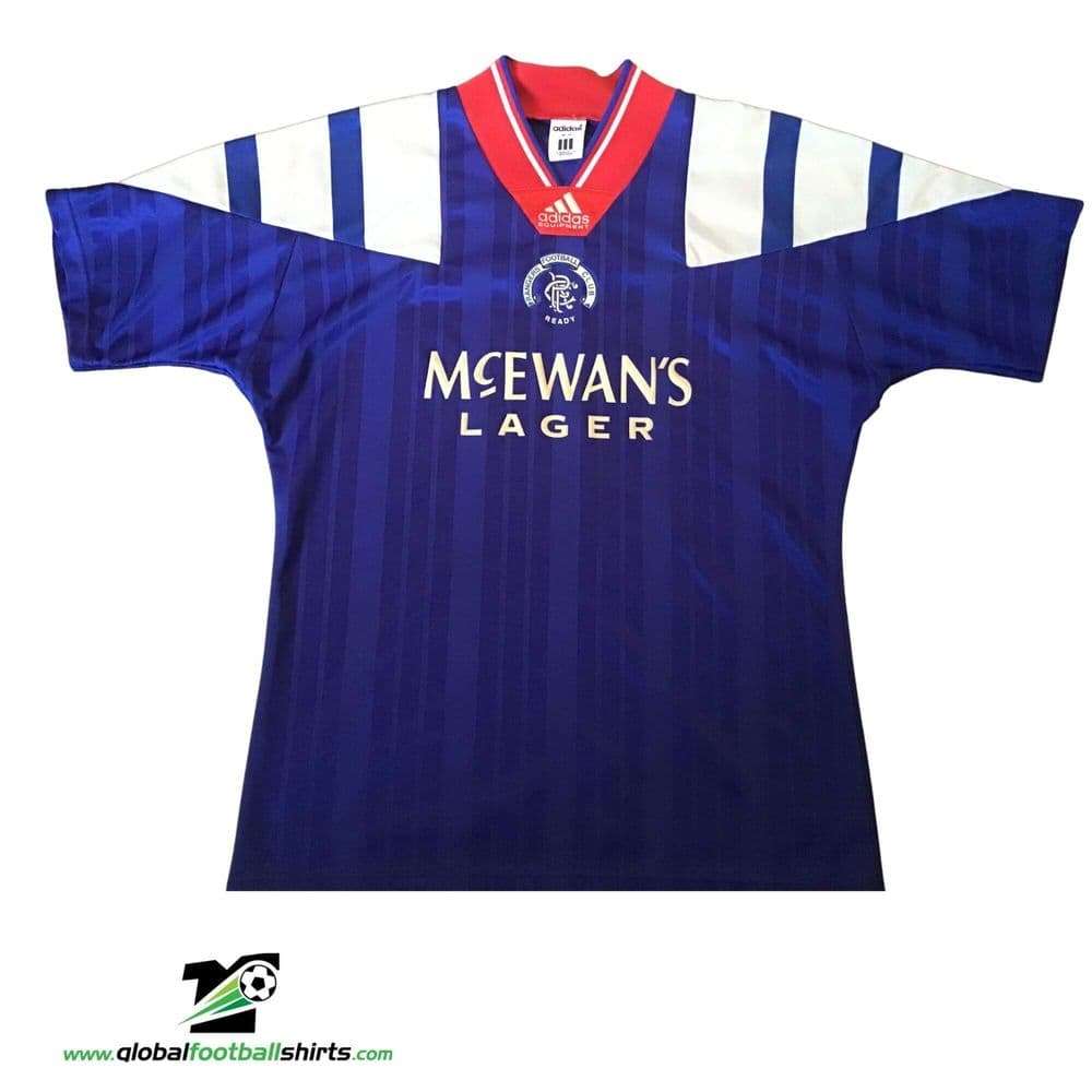 1993 1994 Glasgow Rangers 5 in a Row Home Football Shirt Medium