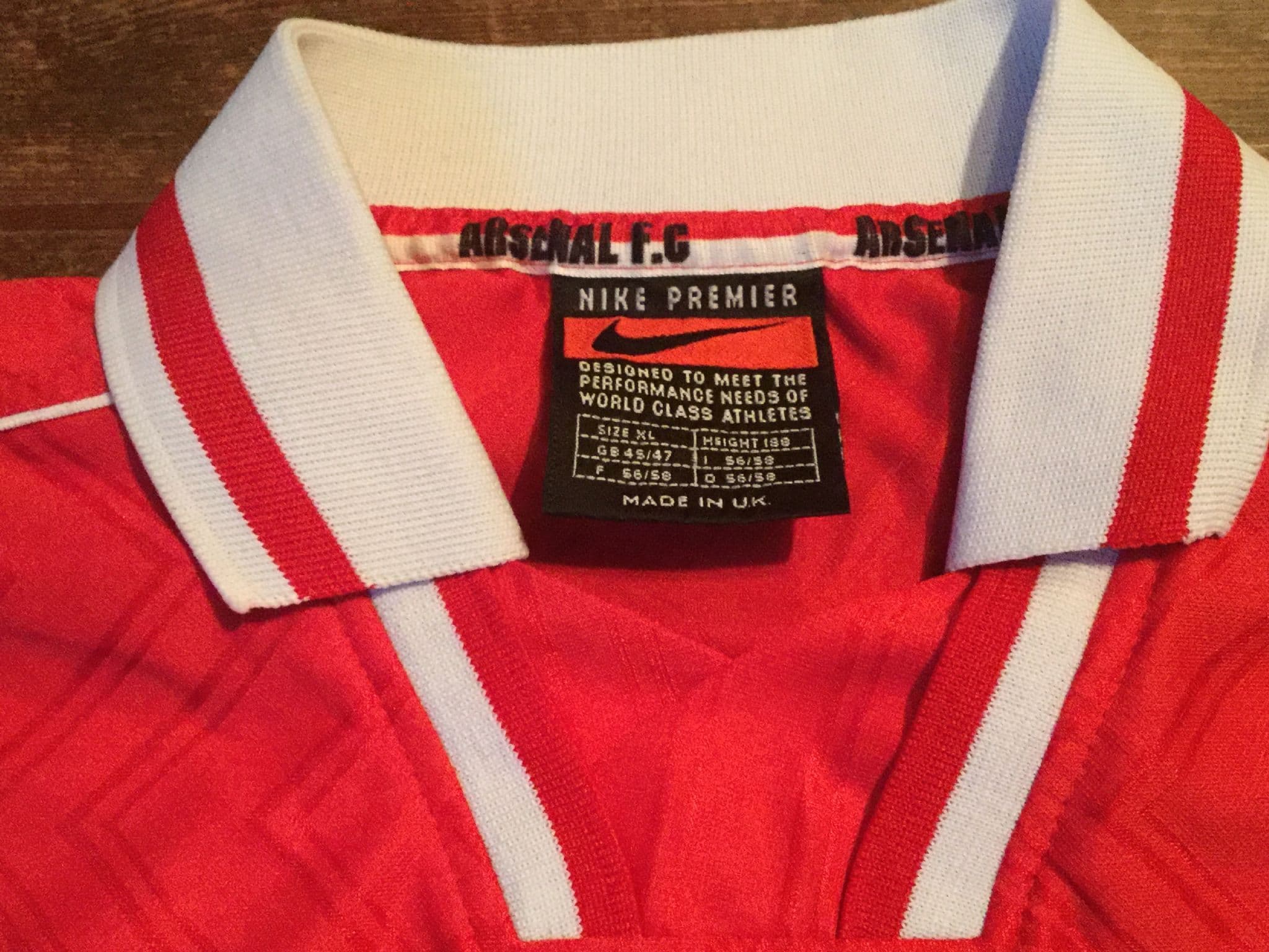 【正規品】NIKE アーセナルFC 1996-1998 ホーム M ヴィンテージ ARSENAL 1996 1998 HOME SHIRT FOOTBALL SOCCER JERSEY NIKE