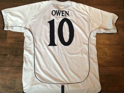 2001 England Owen No 10 v Germany 1-5 Football Shirt XL