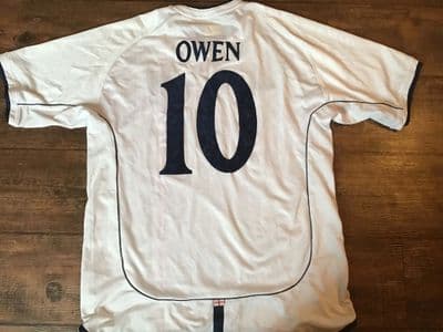 2001 England Owen v Germany 1-5 Football Shirt Large