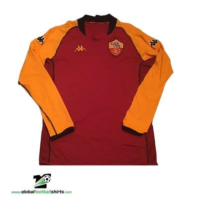 2002 2003 Roma CL L/s Home Football Shirt 2XL