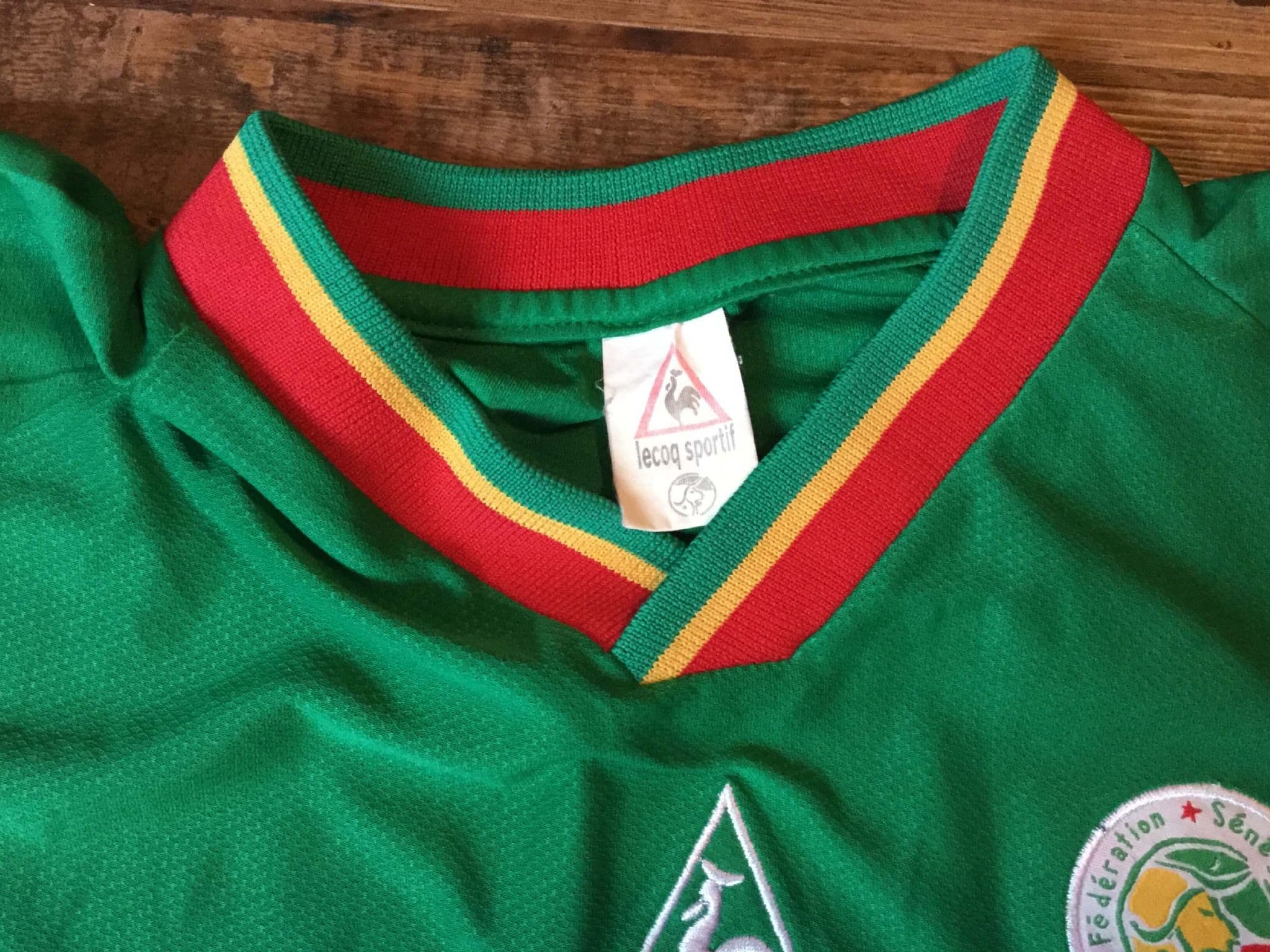 【正規品】le coq sportif 2002 セネガル代表 アウェイ XL セネガル代表 2002 le coq sportif ホーム半袖 ユニフォーム