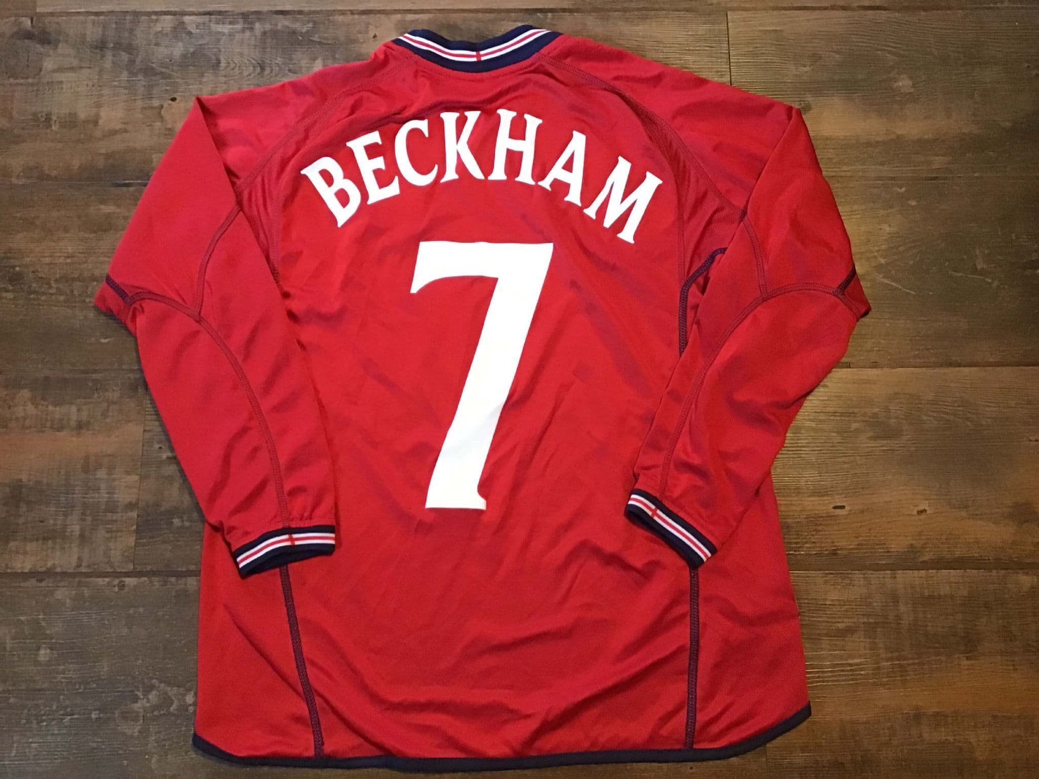 Long Sleeve England 2002 Beckham Shirt 2002/04 BECKHAM #7 England