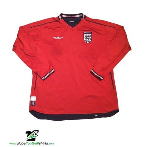 2002 2004 England L/s Away Football Shirt Large