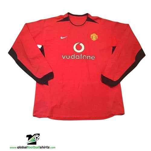 2002 2004 Manchester United L/s Football Shirt 2XL