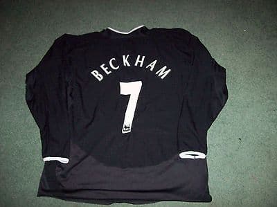 2003 2005 Manchester United L/s Long sleeved Beckham Away Football