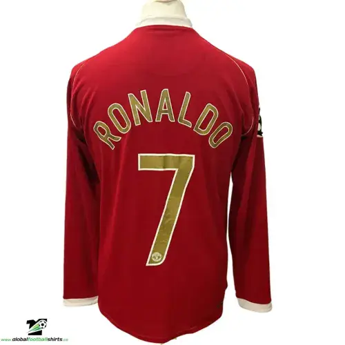 2006 2007 Manchester United Ronaldo CL L/s Football Shirt Medium
