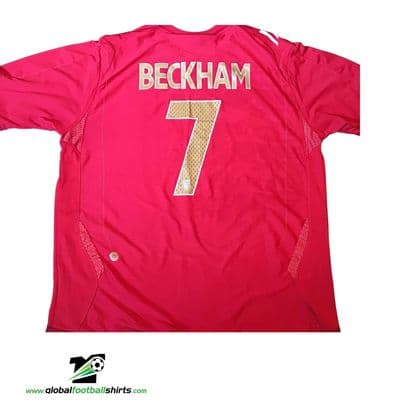 2006 2008 England Beckham L/s Away Football Shirt Adults XL