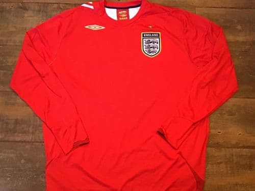 2006 2008 England Long sleeved L/s Adults XXL Football Shirt Top Jersey