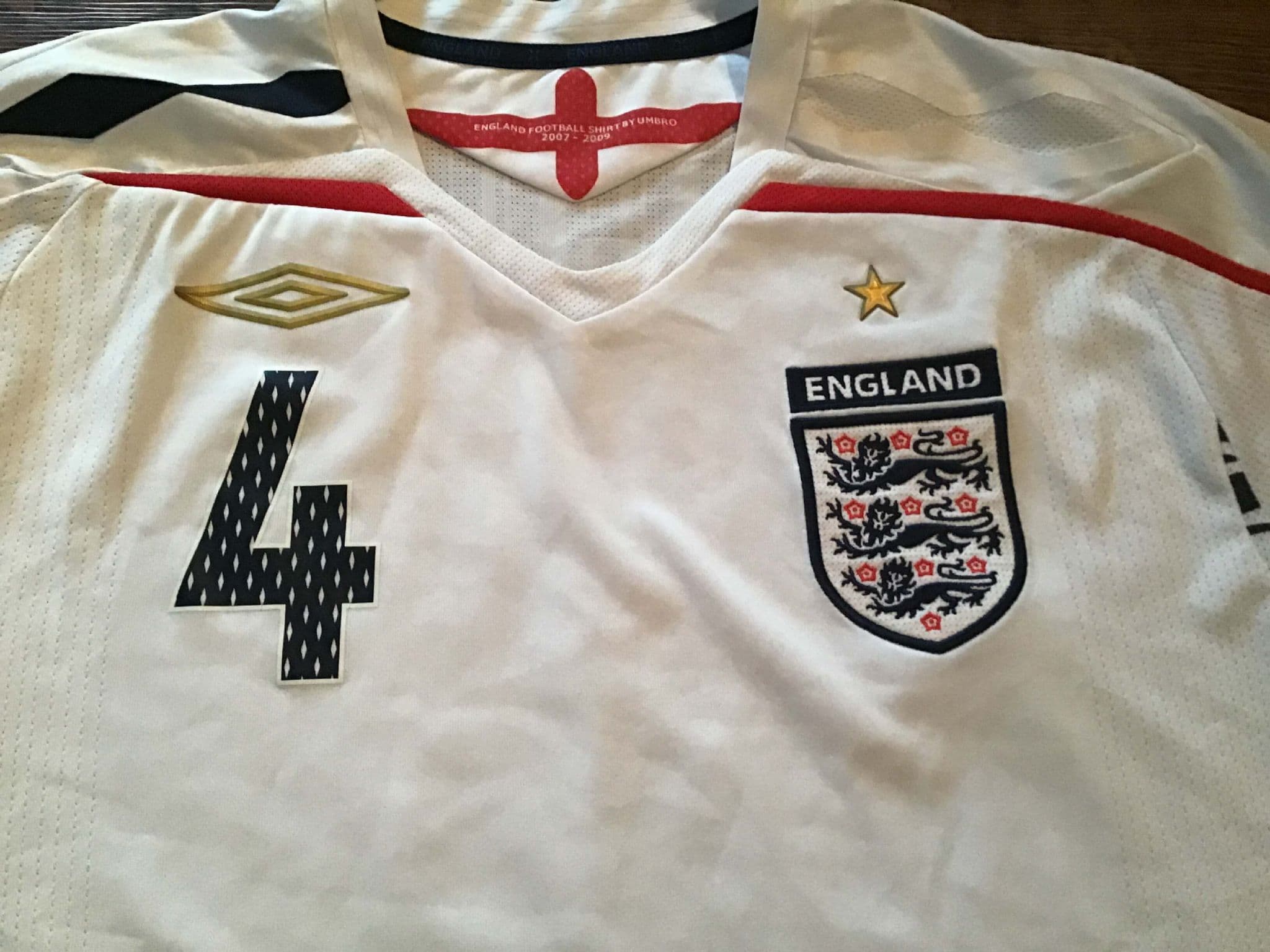 2007-09 England Maillot domicile Terry #6 - 6/10 - Garçons L