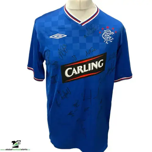 2009 2010 Glasgow Rangers Squad Signed Football Shirt Club COA