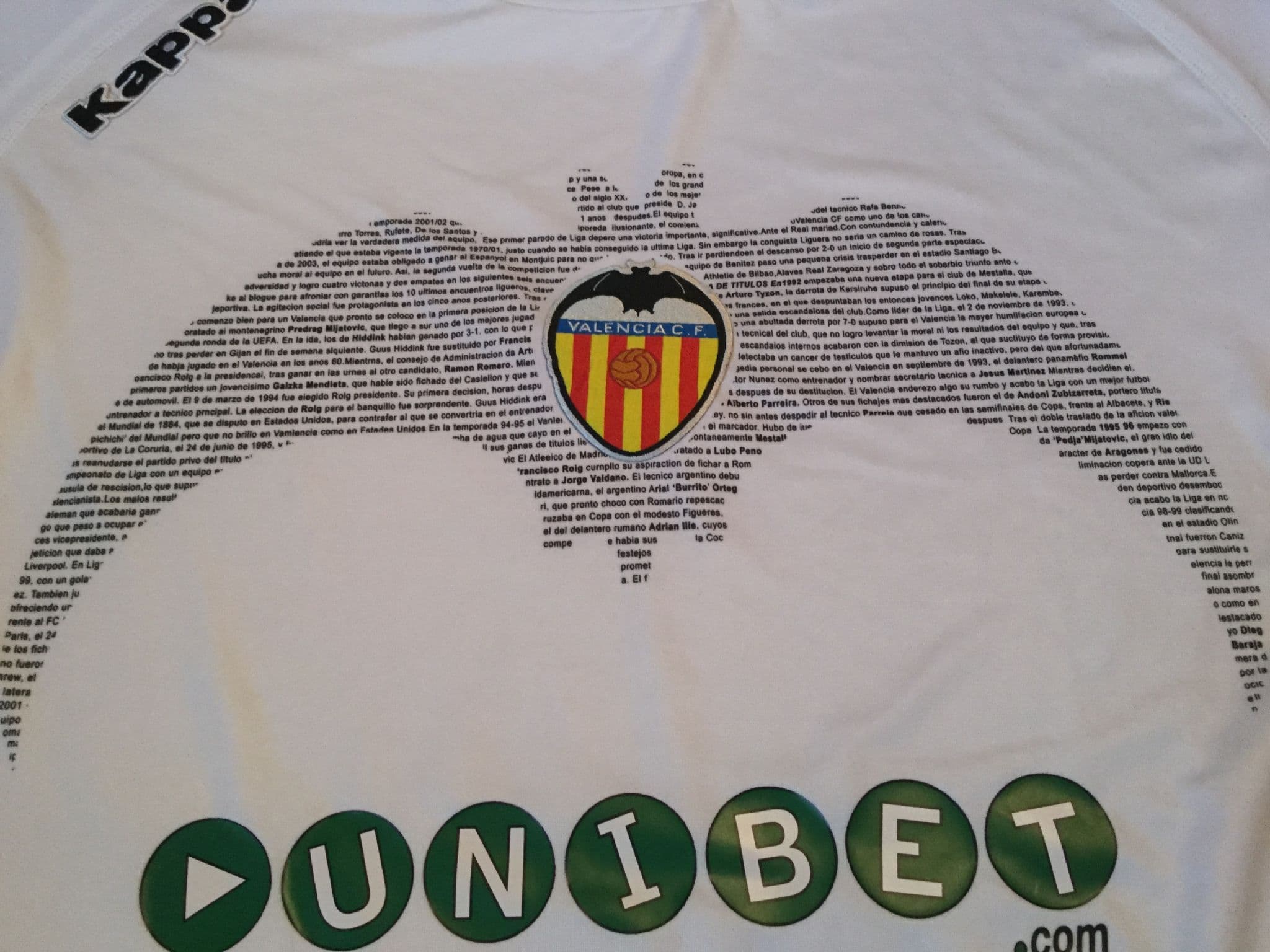 Maillot D'entraînement Valencia CF 2009-2010 - Taille M - Marque Kappa - Occasion Très Bon état
