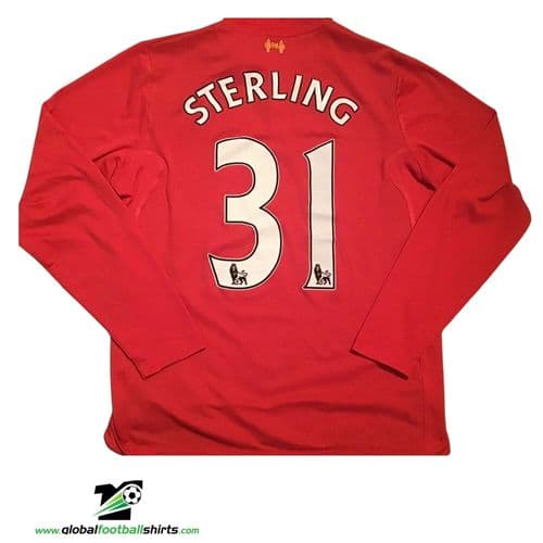 2012 2013 Liverpool Sterling L/s Home Football Shirt Medium