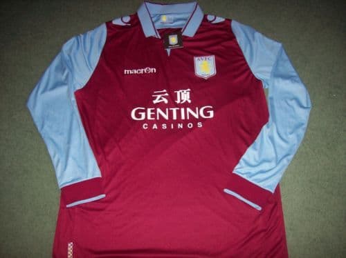 Maillot Aston Villa Domicile 2012-2013 Macron, Homme XXL, Excellent état