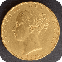 1843  Full Gold Sovereign  Recovered from RMS Duoro