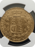 1846  Full Gold Sovereign Rare 2 Overstrike 4 over 4