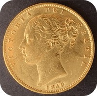 1849  Full Gold Sovereign  Recovered from RMS Duoro
