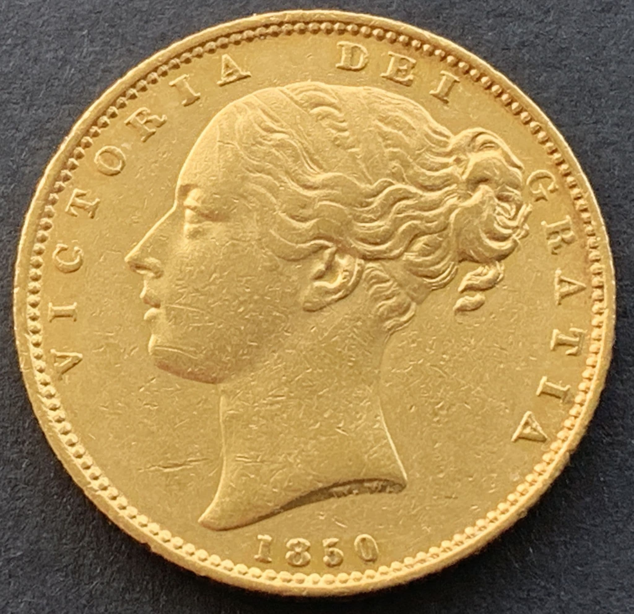 1850 Gold Sovereign Coin