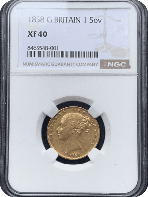1858 Gold  Sovereign Coin  Rare