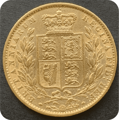 1860  Full Gold Sovereign Scarce