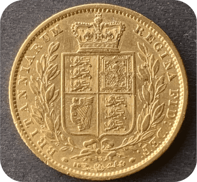 1863  Full Gold Sovereign Die 13