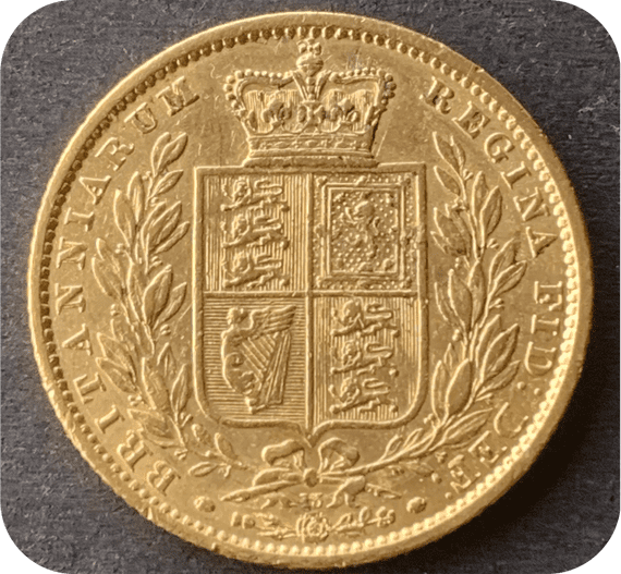 1863  Full Gold Sovereign Die 13