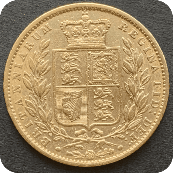 1863  Full Gold Sovereign scarce No die number