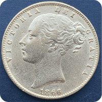 1866  Full Gold Sovereign Die 66