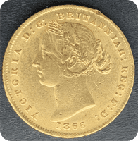 1866  Sydney Mint Gold  Sovereign