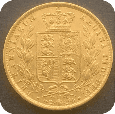 1868 Gold Sovereign Coin